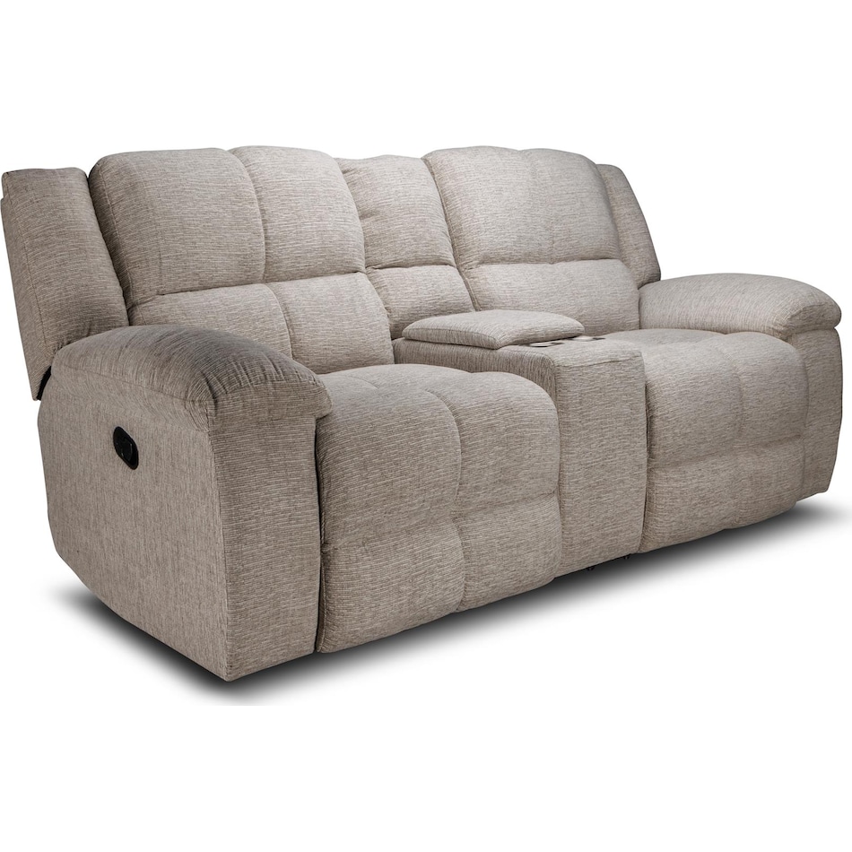 vanilla grey reclining loveseat   