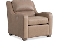 ventura beige power leather recliner   