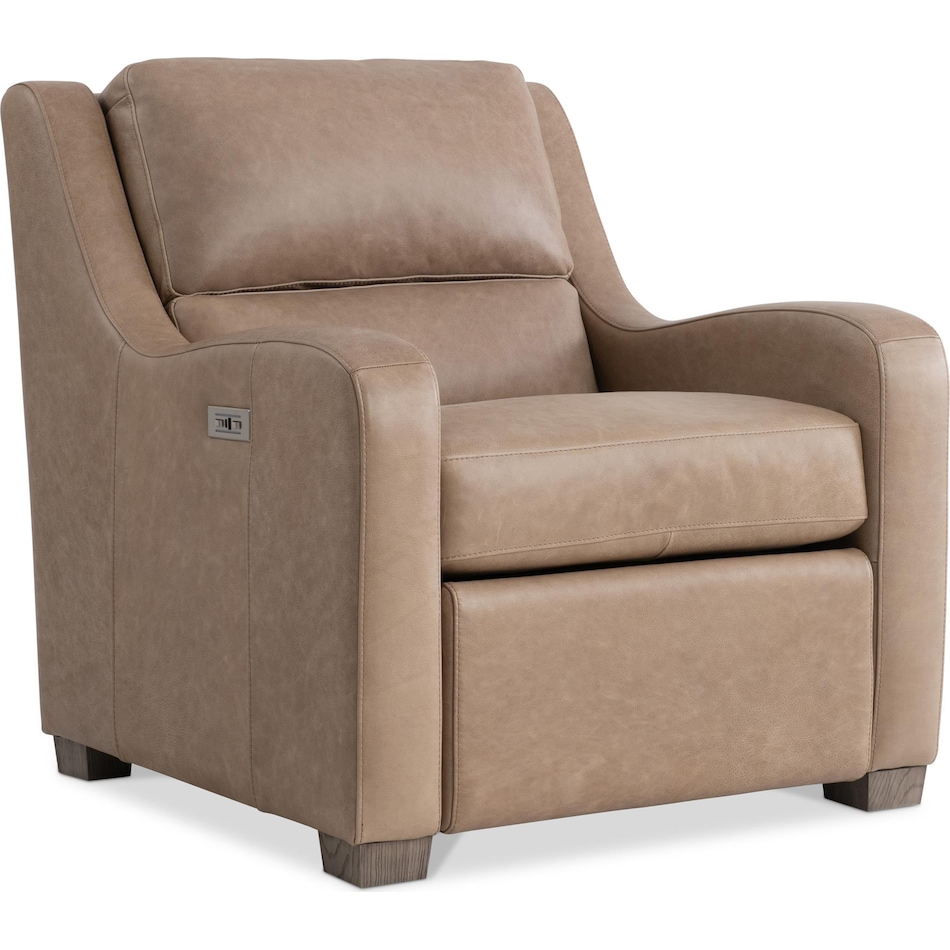 ventura beige power leather recliner   