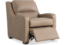 ventura beige power leather recliner   