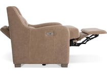 ventura beige power leather recliner   