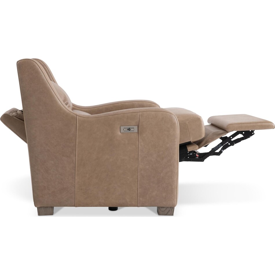 ventura beige power leather recliner   