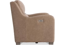 ventura beige power leather recliner   