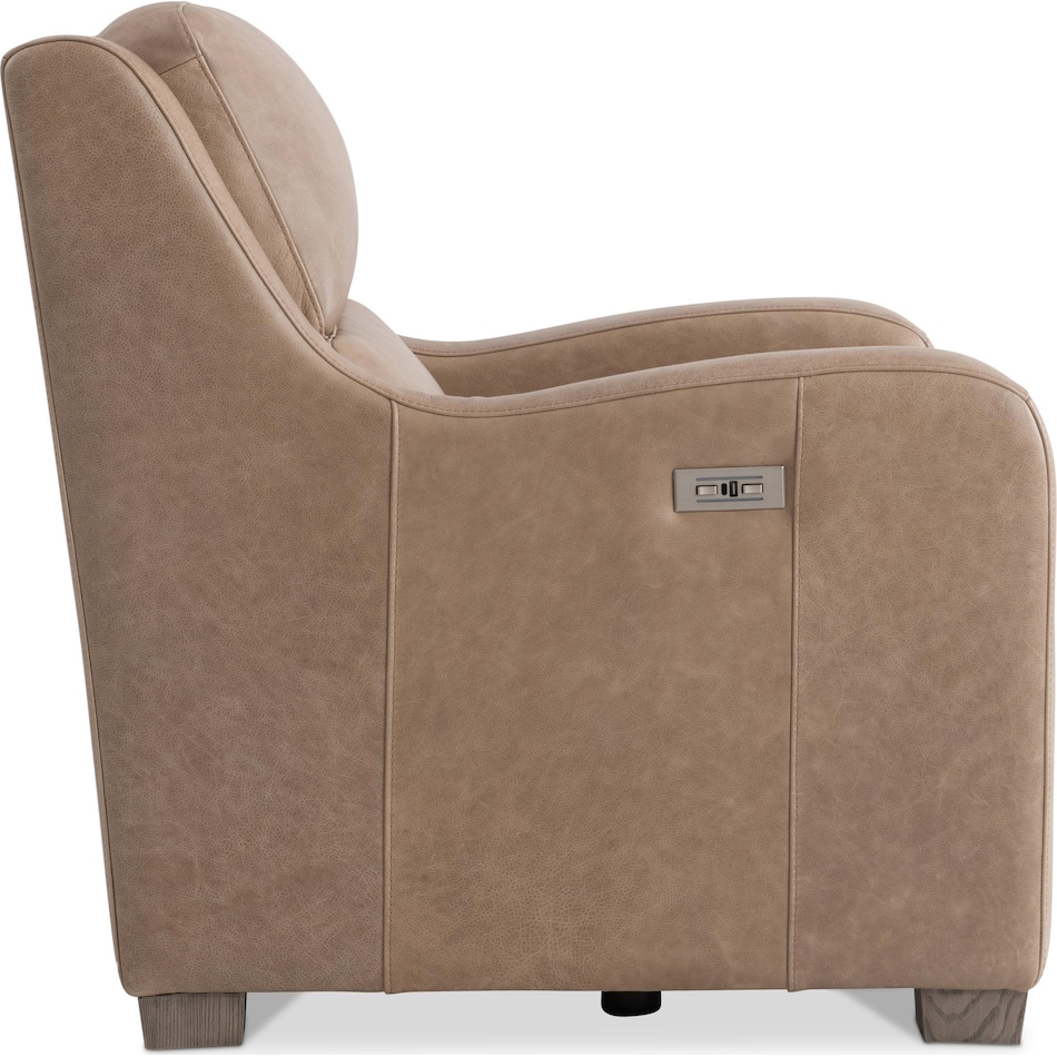 ventura beige power leather recliner   