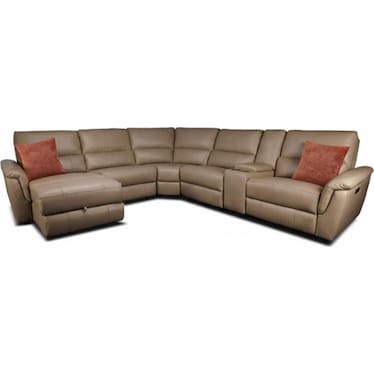 VENUS 6-PC LEATHER POWER RECLINING SECTIONAL