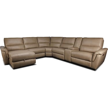 VENUS 6-PC LEATHER POWER SECTIONAL