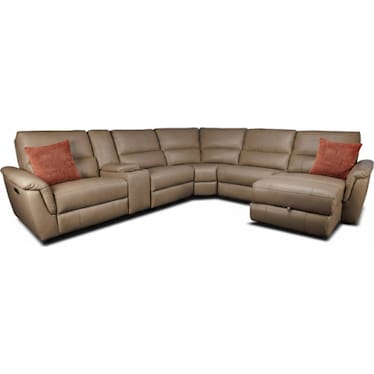 VENUS 6-PC LEATHER POWER RECLINING SECTIONAL