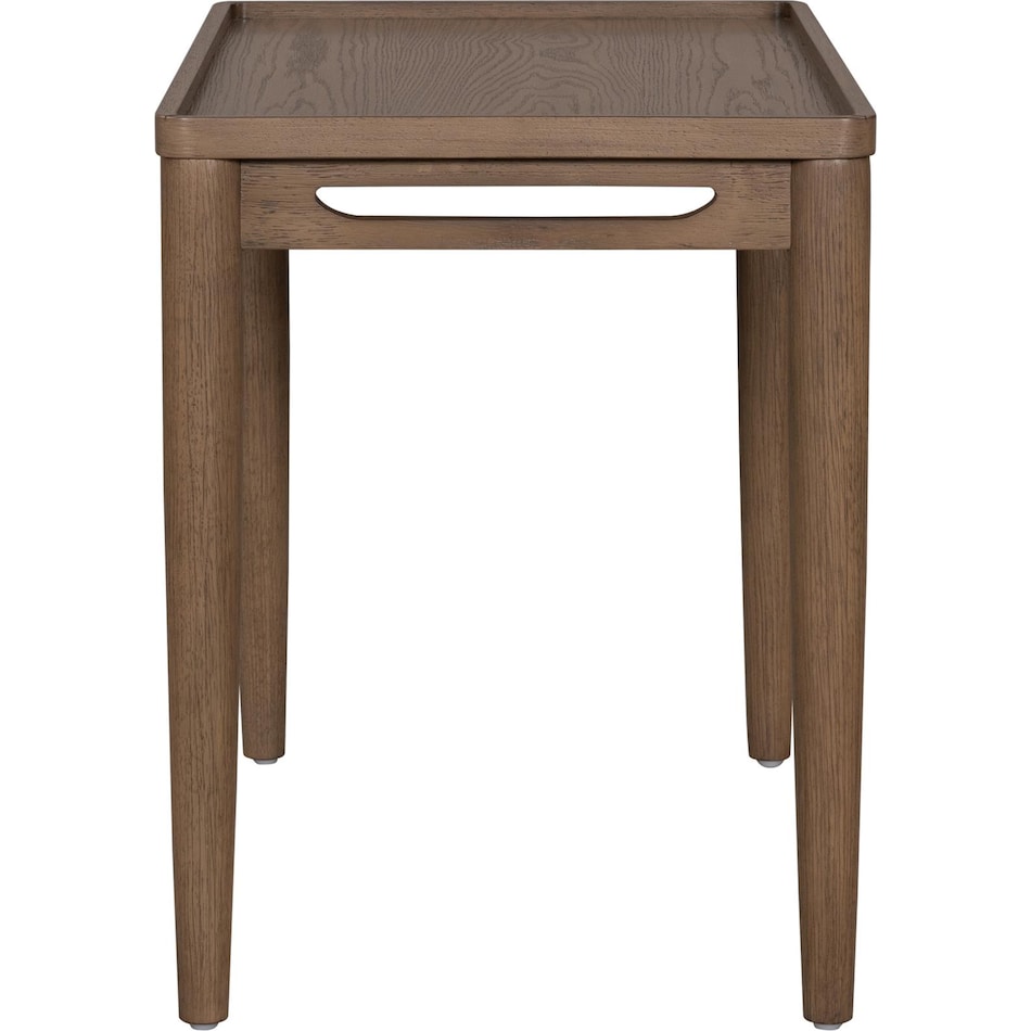 verona medium brown oak end table   