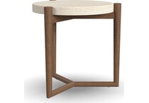 verona medium brown oak end table   