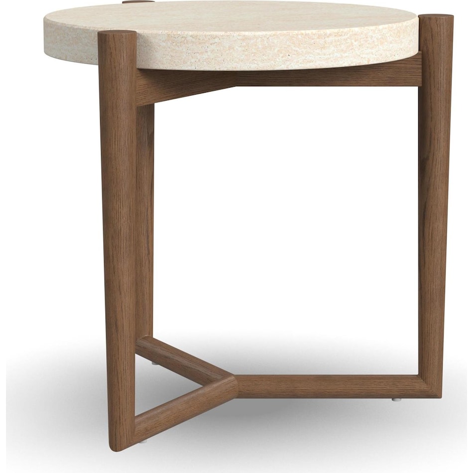 verona medium brown oak end table   