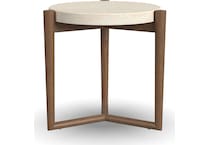 verona medium brown oak end table   
