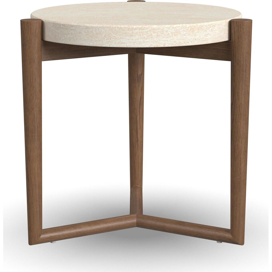 verona medium brown oak end table   
