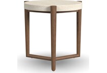 verona medium brown oak end table   
