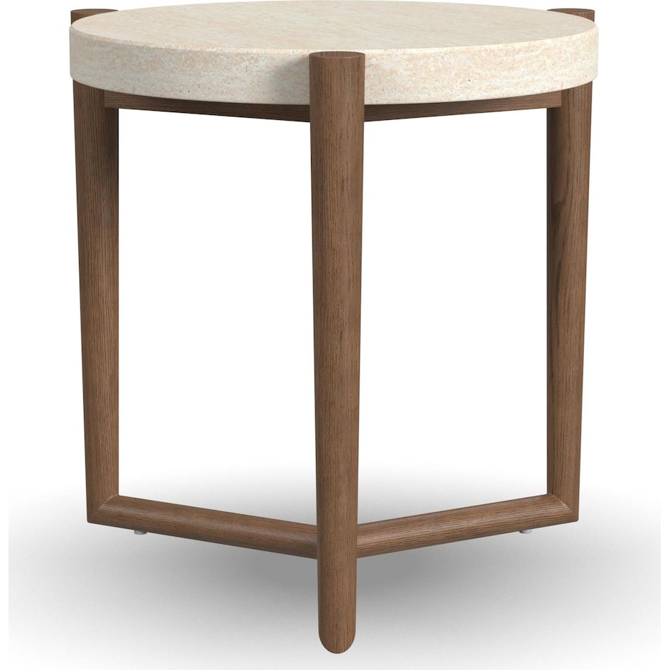 verona medium brown oak end table   