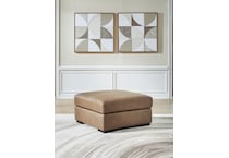 veronella tan leather ottoman   