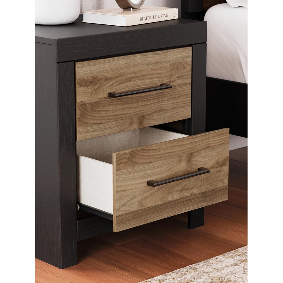 vetrani black honey brown nightstand   