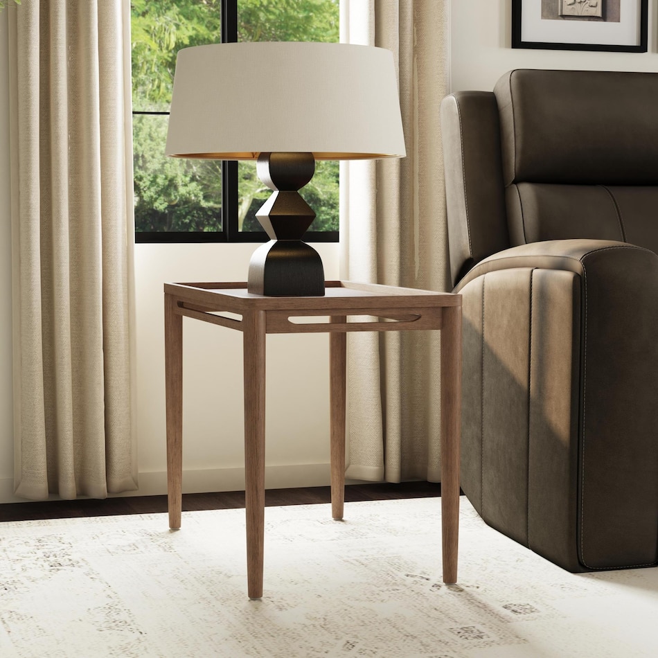 vicente medium brown oak end table   