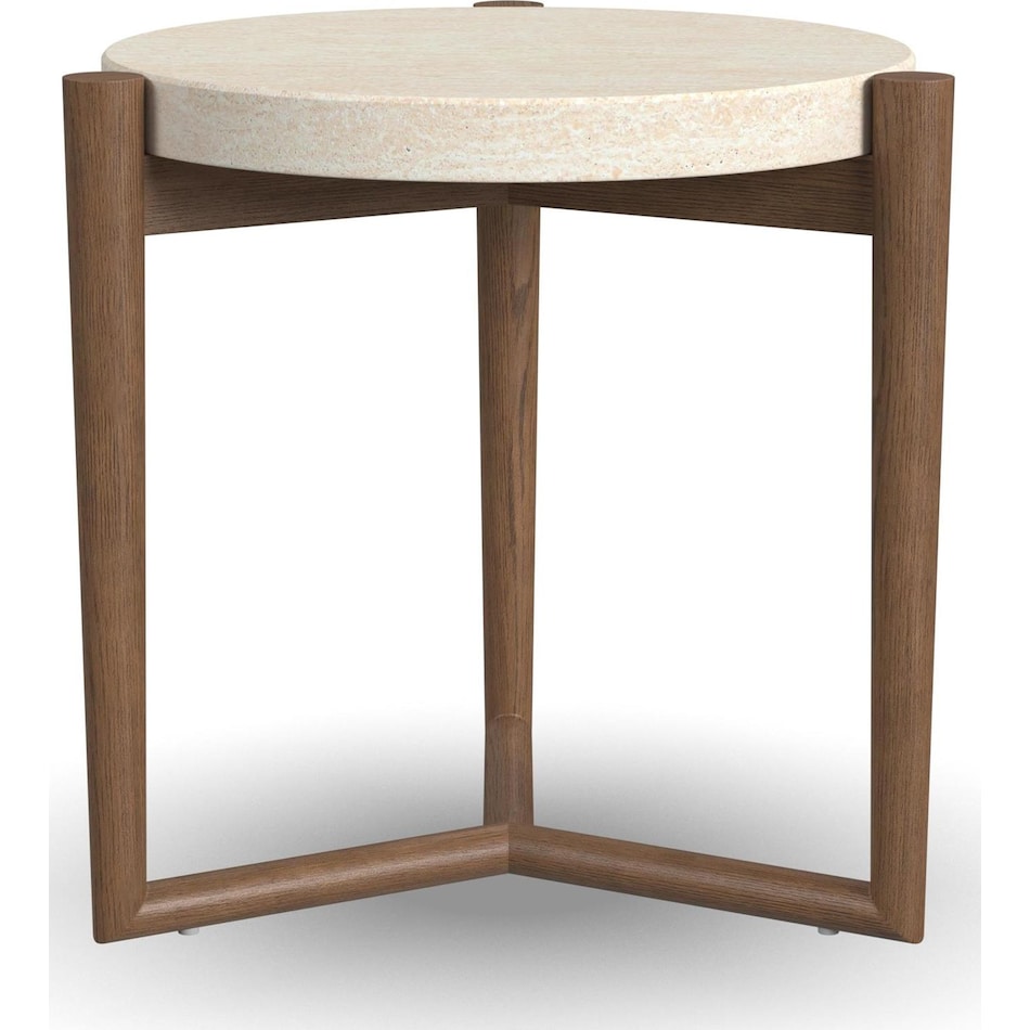 vicente medium brown oak end table   