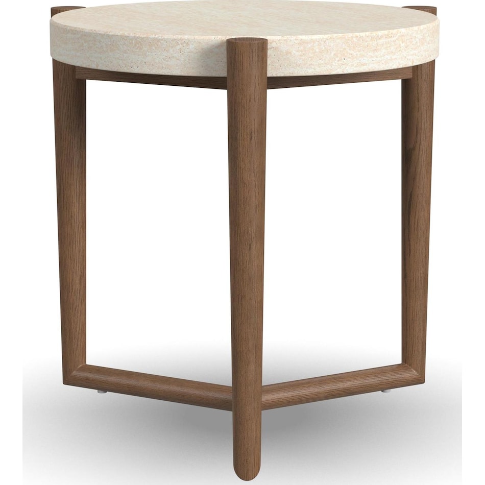 vicente medium brown oak end table   
