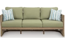 vision lane beige green sofa   