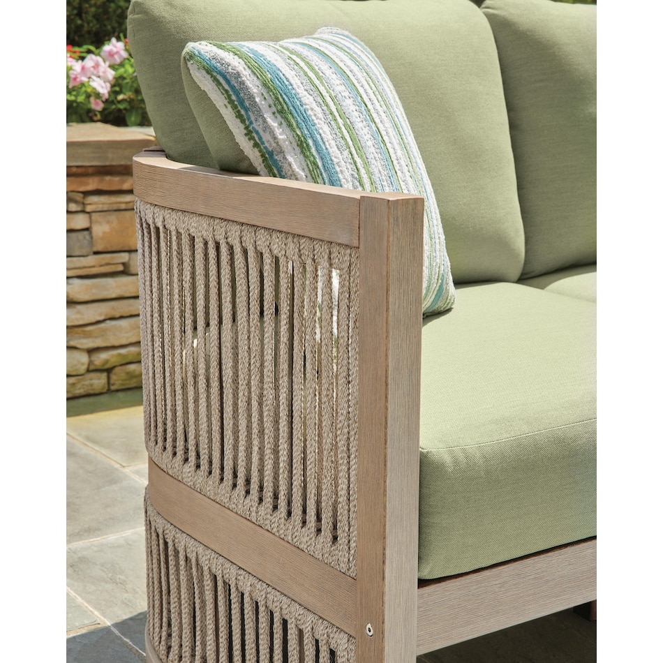 vision lane beige green sofa   