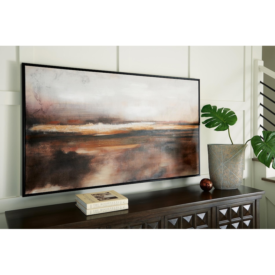 wall art black brown orange large picture   