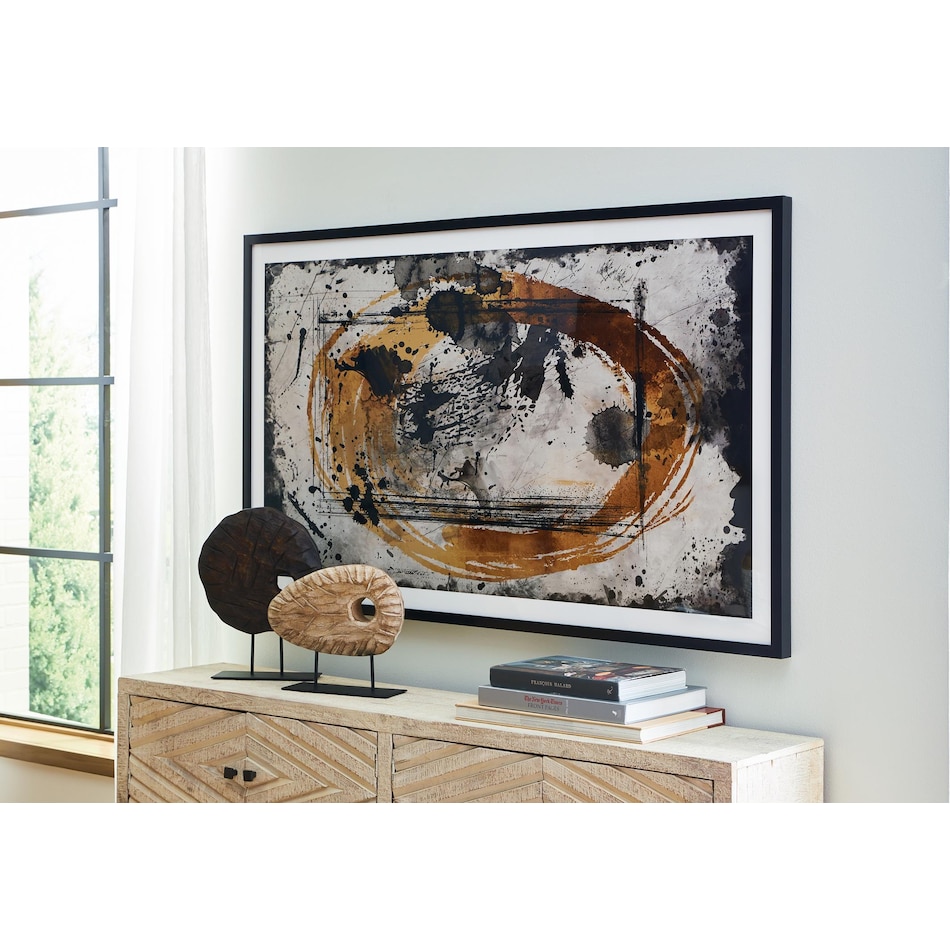 wall art black caramel tan large picture   