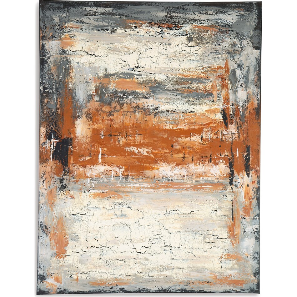 wall art grey white orange large picture   