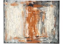 wall art grey white orange large picture   