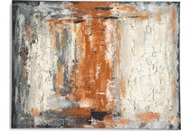 wall art grey white orange large picture   