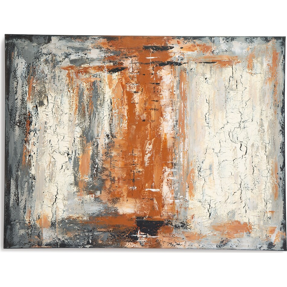 wall art grey white orange large picture   