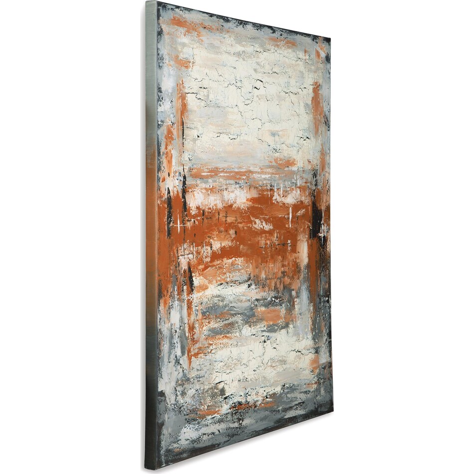 wall art grey white orange large picture   