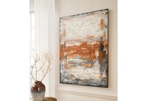 wall art grey white orange large picture   
