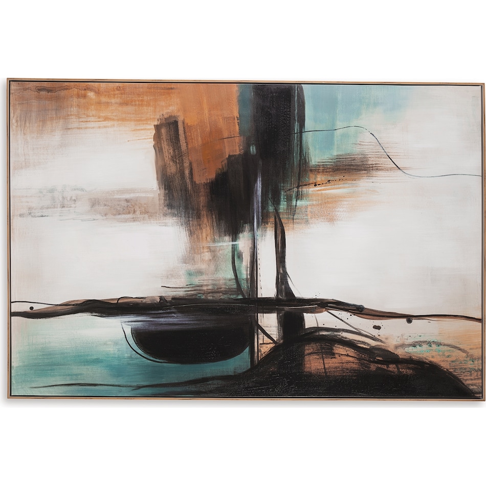 wall art teal orange black large picture   