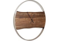 wall decor brown silver finish clock   