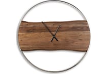 wall decor brown silver finish clock   