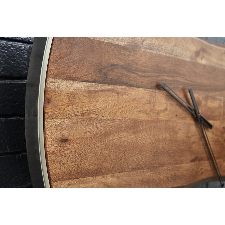 wall decor brown silver finish clock   