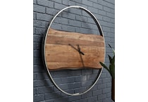 wall decor brown silver finish clock   
