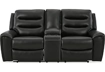 warlin black power reclining console loveseat   