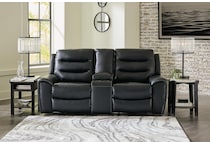 warlin black power reclining console loveseat   