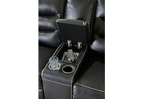 warlin black power reclining console loveseat   
