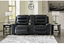 warlin black power reclining console loveseat   
