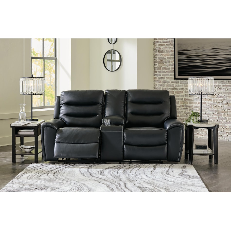warlin black power reclining console loveseat   