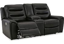 warlin black power reclining console loveseat   