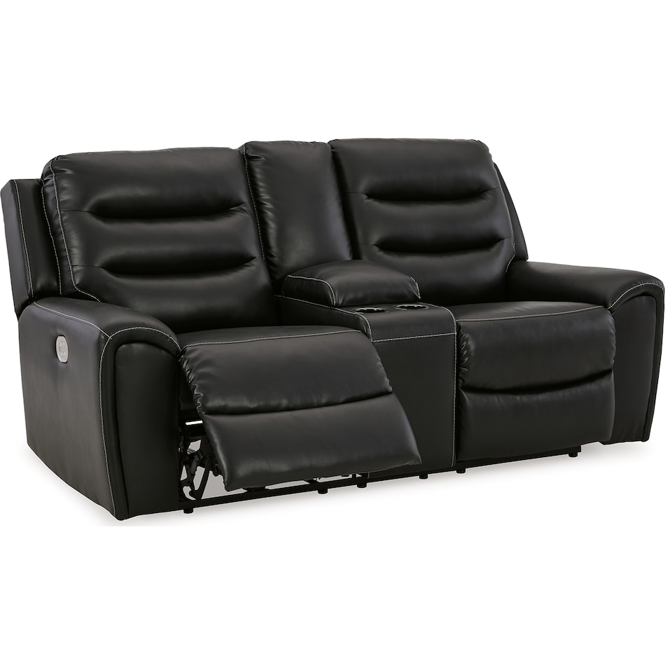 warlin black power reclining console loveseat   