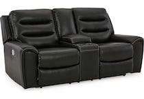 warlin black power reclining console loveseat   