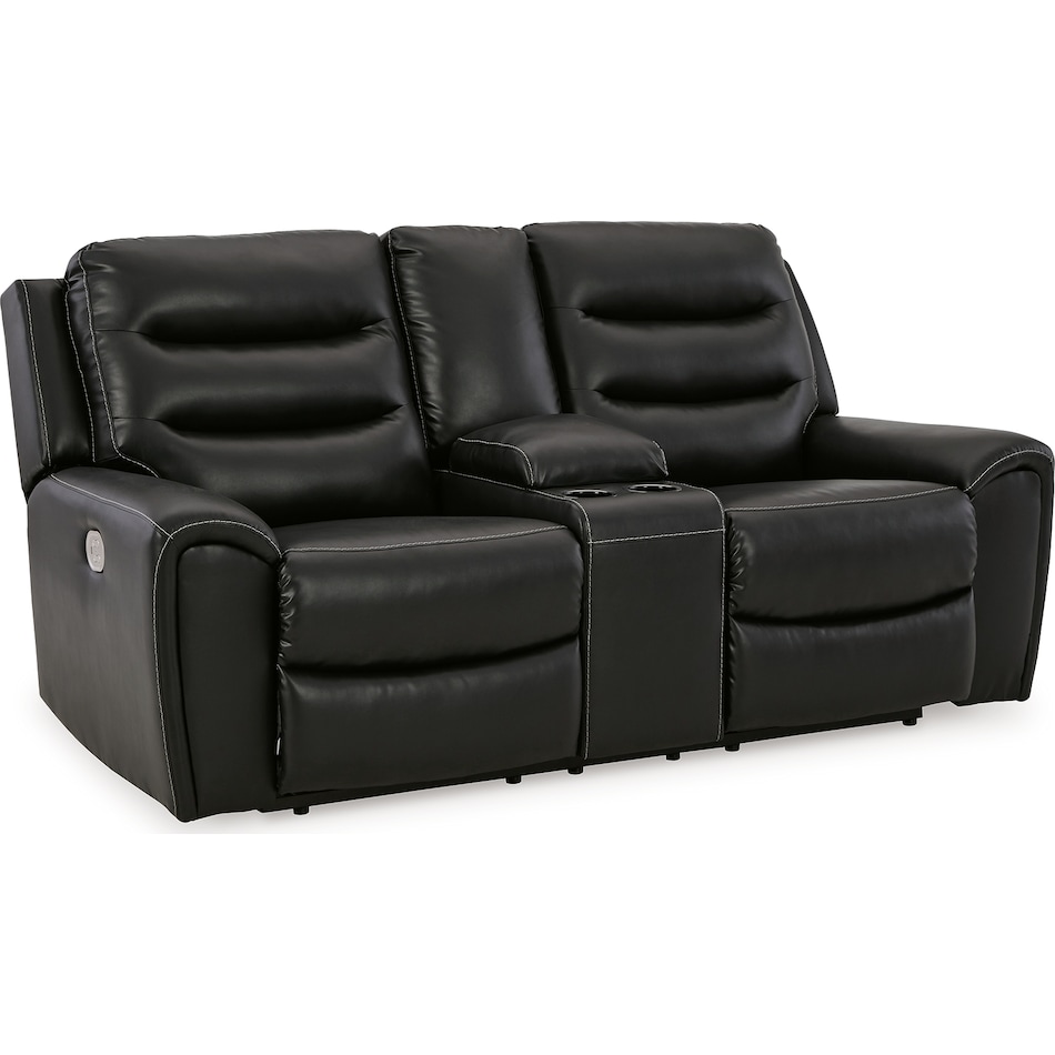 warlin black power reclining console loveseat   