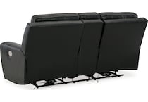 warlin black power reclining console loveseat   