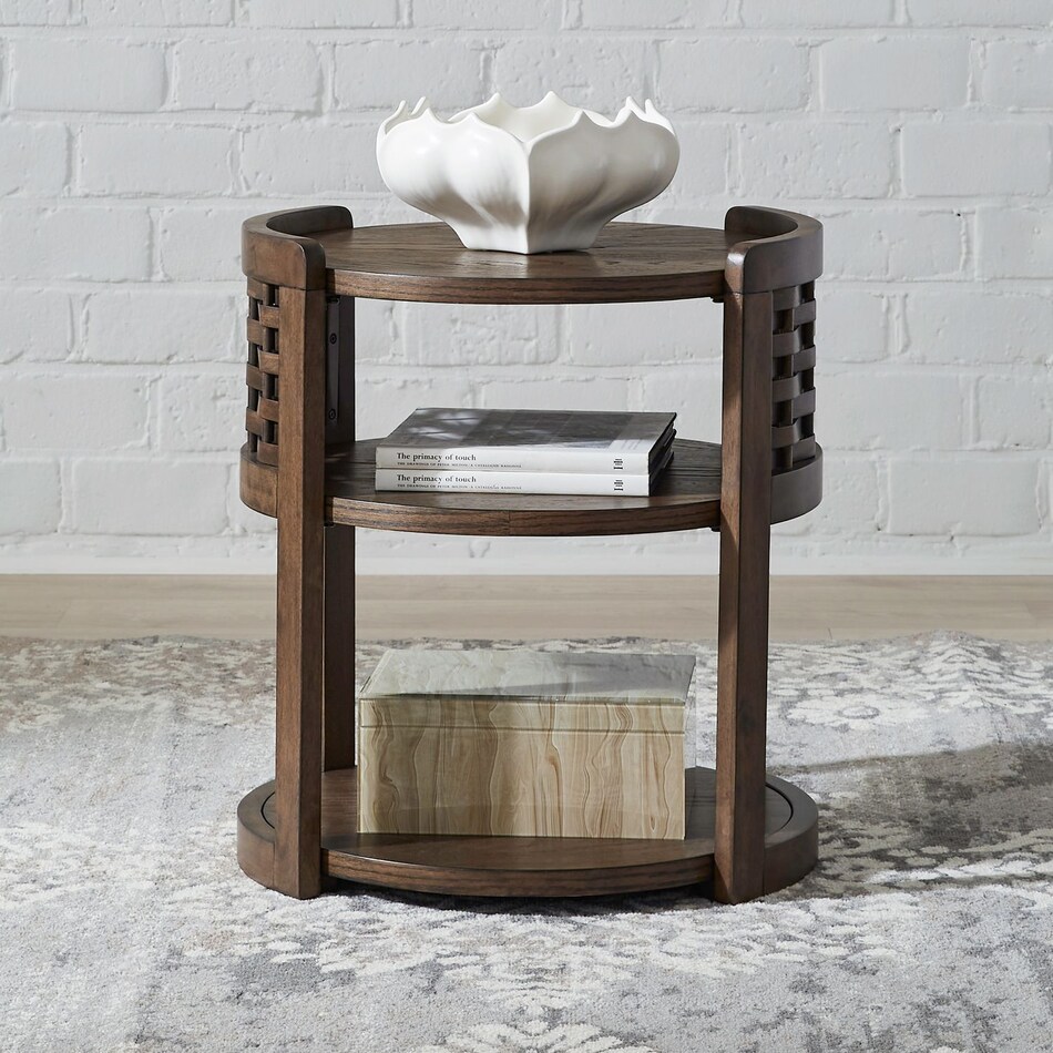 warren park brown chairside table   