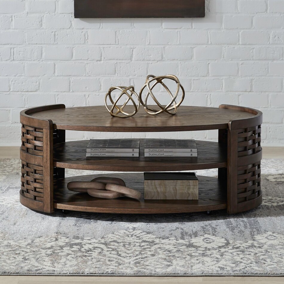 warren park brown cocktail table casters   